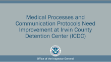 Medical Processes and Communication Protocols Need Improvement at Irwin County Detention Center (ICDC) First Slide Image
